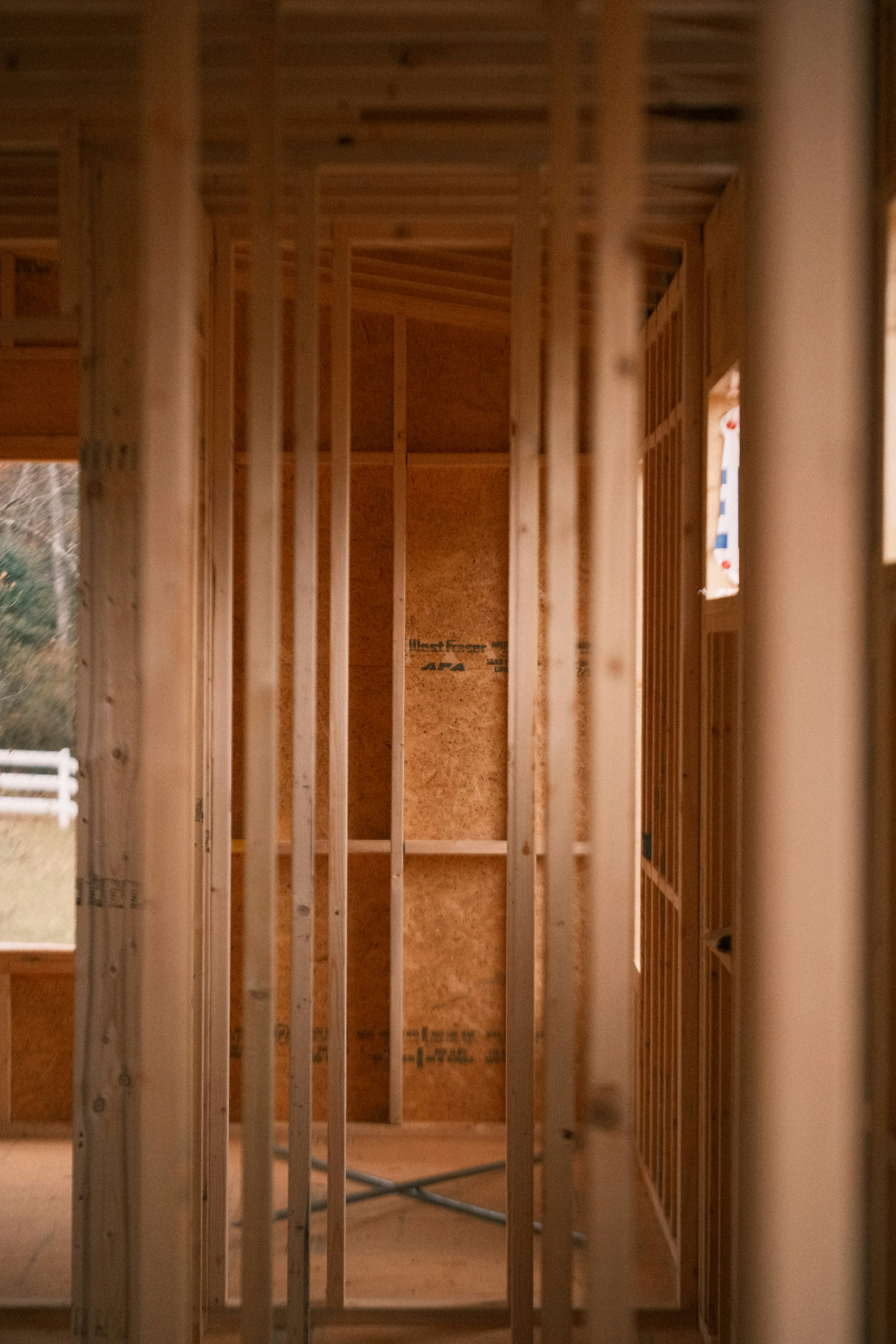 Interior framing of a new custom home